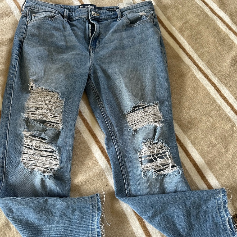 Hollister Blue Skinny Jeans Distressed Denim